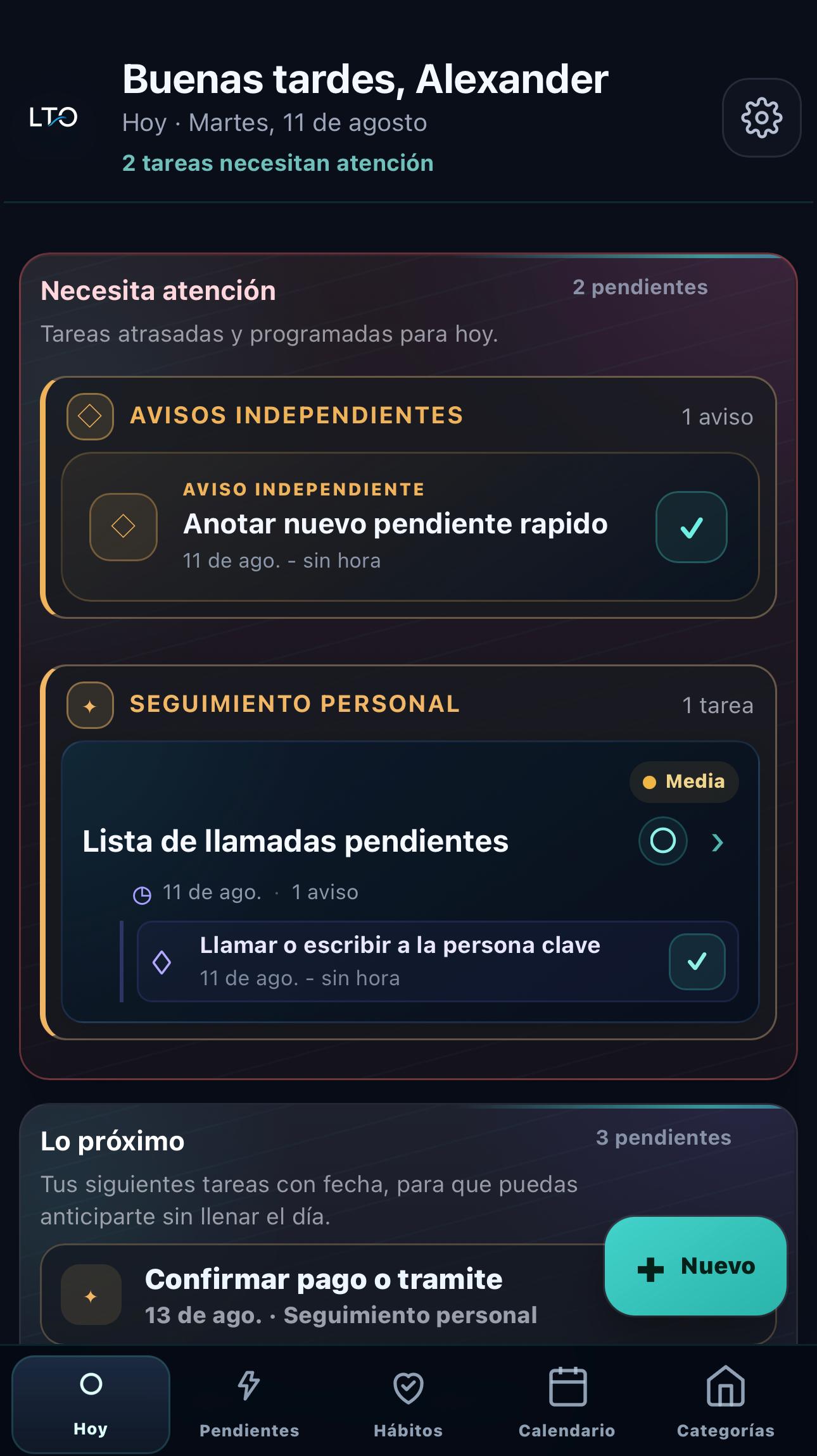 Vista Hoy de LTOx